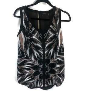 Dex sleeveless top black and brown